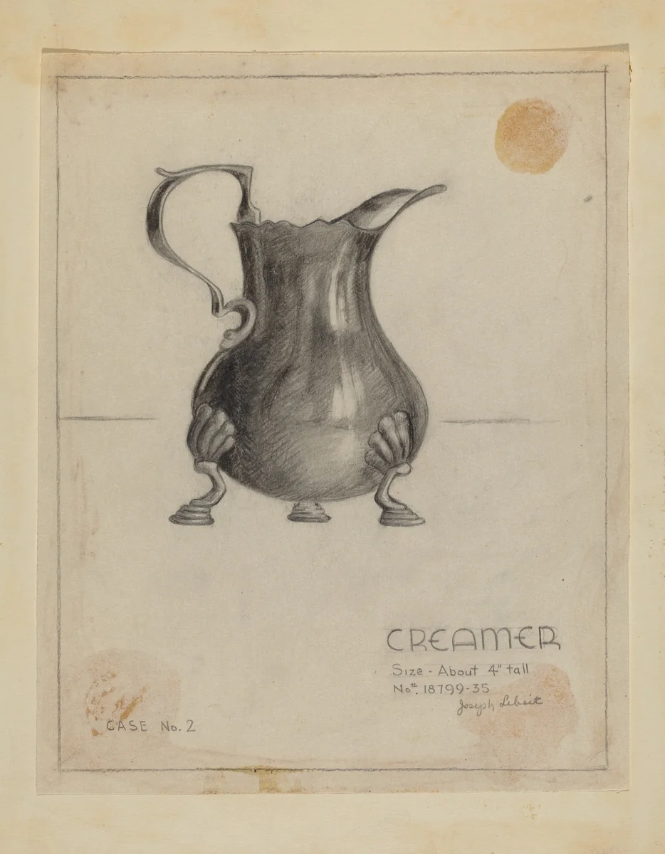 Silver Creamer by Joseph Leboit, index of american design, 1935-1942