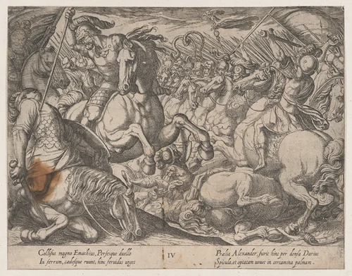 Plate 4: Alexander Battling the Persians, from "The Deeds of Alexander the Great" by Antonio Tempesta, print, 1608