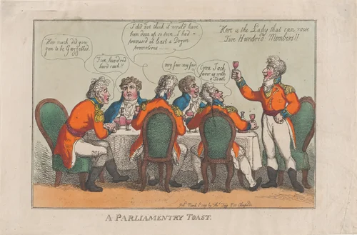 A Parliamentary Toast by Thomas Rowlandson, print, 1809