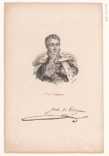 Portret van Jules de Polignac by anonymous, print, 1818-1842