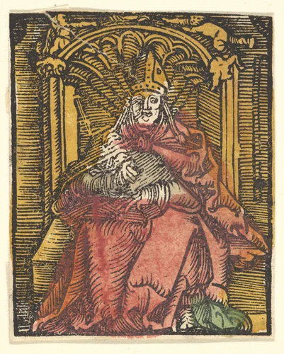 St. Erasmus (copy) by Hans Baldung, print, 1512-1600