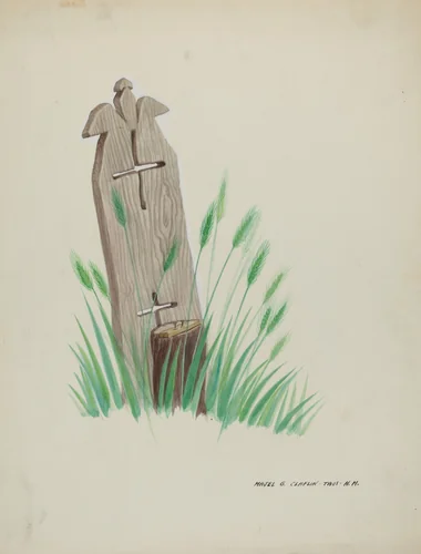 Wooden Grave Marker by Majel G. Claflin, index of american design, 1937