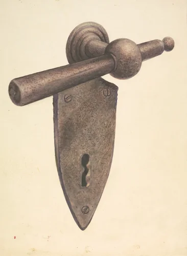 Metal Door Lock by Earl Butlin, index of american design, 1937