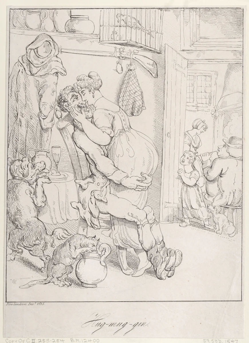 Hug-mug-gin by Thomas Rowlandson, print, 1815