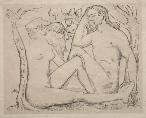Nude Man and Woman by Aristide Maillol, print, 1900-1925
