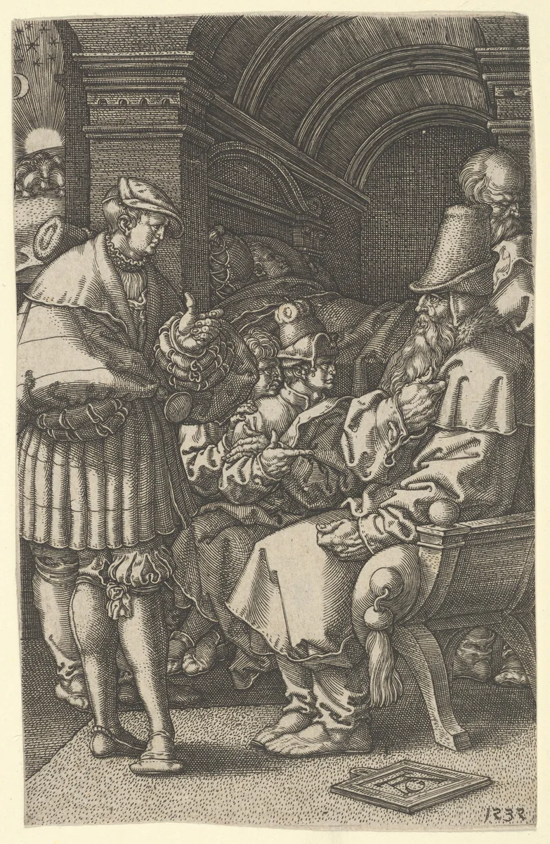 Joseph Explaining His Dreams to Jacob, from "The Story of Joseph" by Heinrich Aldegrever, print, 1532