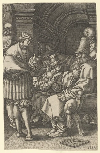 Joseph Explaining His Dreams to Jacob, from "The Story of Joseph" by Heinrich Aldegrever, print, 1532