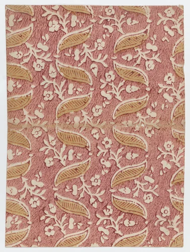 Book cover with overall red floral pattern by anonymous, print, 1700-1800