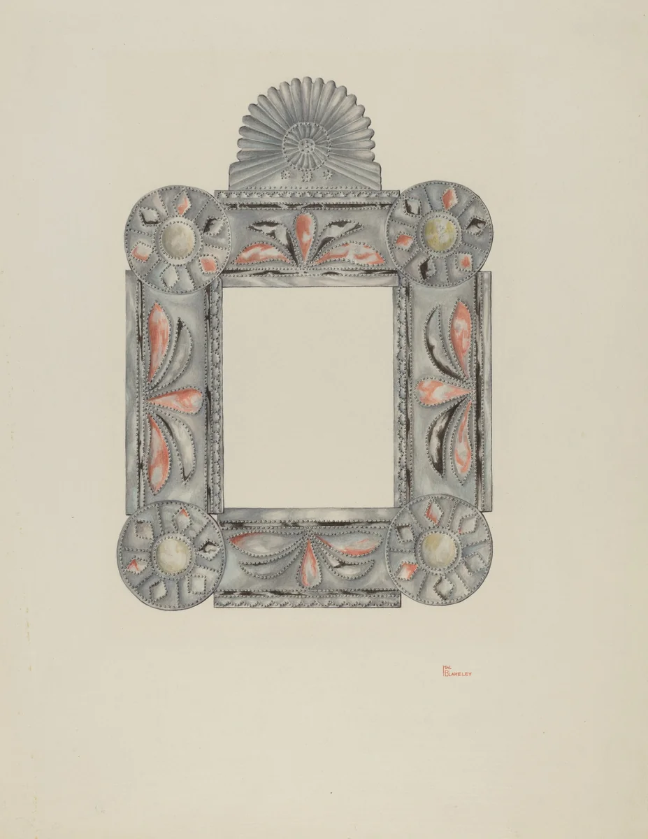 Cut Tin Picture Frame by Hal Blakeley, index of american design, 1940