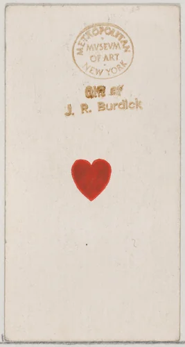 One Heart, from the Playing Cards series (N84) to promote Turkish Cross-Cut Cigarettes for W. Duke, Sons and Co. by W. Duke, Sons & Co., print, 1888