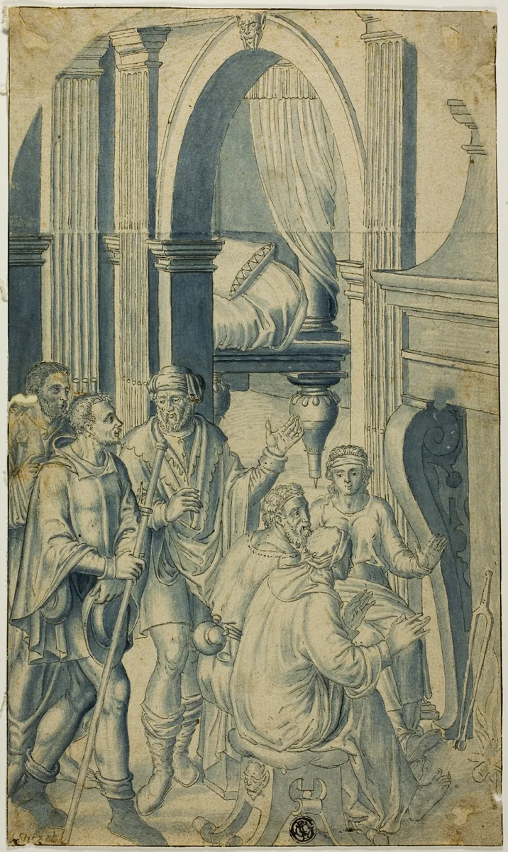 Miracle of the Host by Jan van Scorel, drawing, 1500-1599