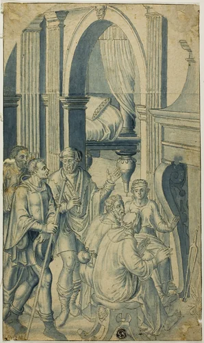 Miracle of the Host by Jan van Scorel, drawing, 1500-1599