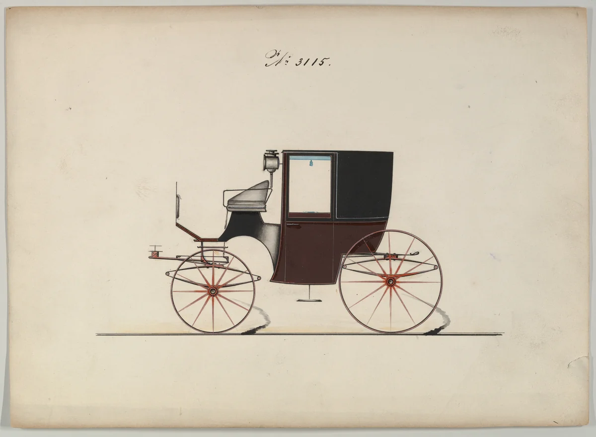 Brougham #3115 by Brewster & Co., drawing, 1875