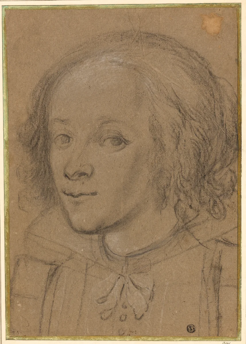 Portrait of a Young Woman by Unknown Artist, drawing, 1600-1699