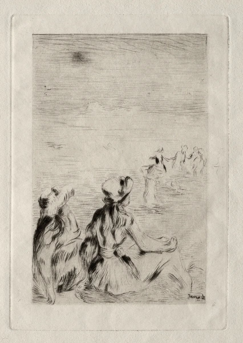 On the Beach at Berneval by Pierre-Auguste Renoir, print, 1887-1897