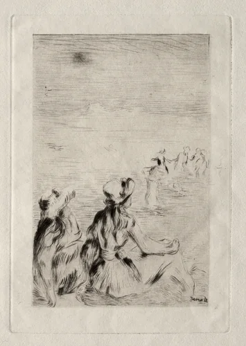 On the Beach at Berneval by Pierre-Auguste Renoir, print, 1887-1897