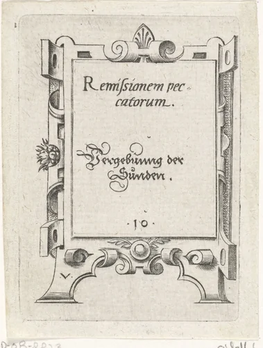 Tekst: Remissionem... by Virgilius Solis, print, 1524-1562
