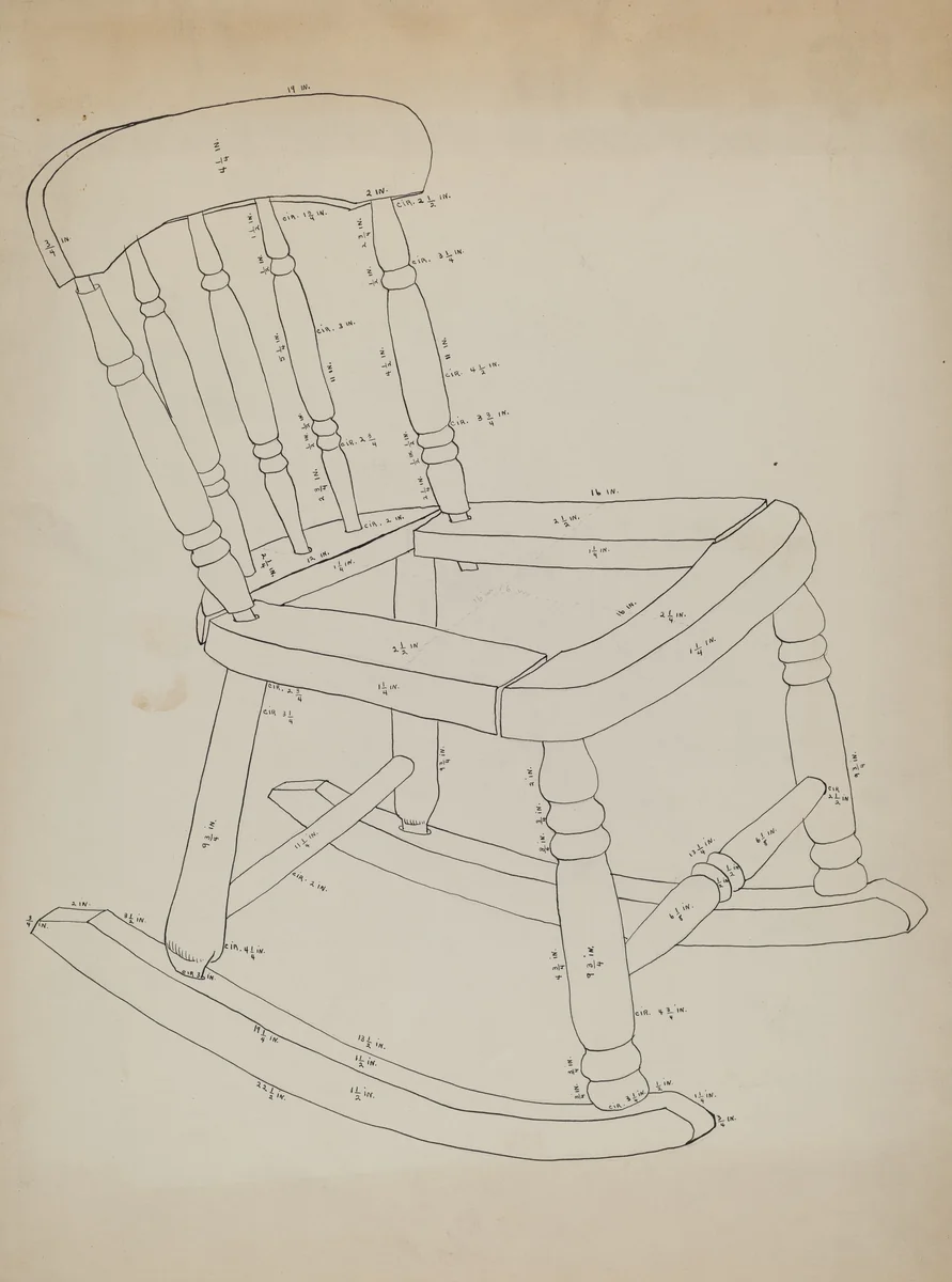 Rocking Chair by Tulita Westfall, index of american design, 1937