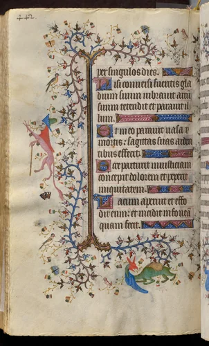 Hours of Charles the Noble, King of Navarre (1361-1425): fol. 215v, Text by Master of the Brussels Initials and Associates, book, 1400-1410