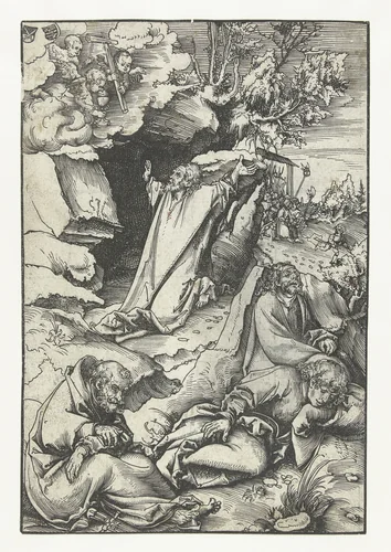 Christus op de Olijfberg by Lucas Cranach, print, 1509