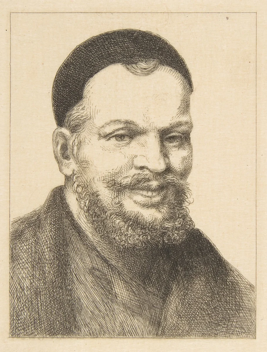 Portrait of Rabelais by Félix Bracquemond, print, 1868