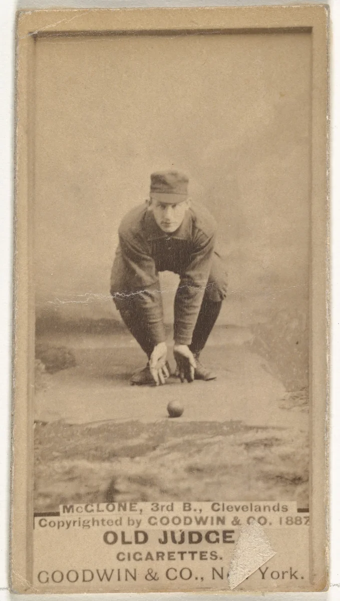 John T. McGlone, 3rd Base, Cleveland, from the Old Judge series (N172) for Old Judge Cigarettes by Goodwin & Company, photograph, 1887-1888