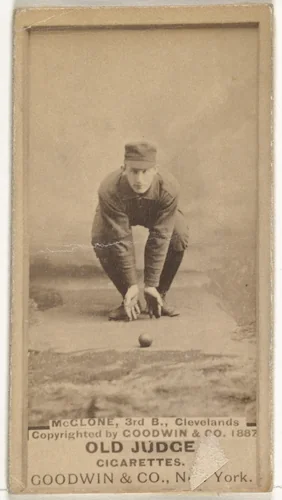 John T. McGlone, 3rd Base, Cleveland, from the Old Judge series (N172) for Old Judge Cigarettes by Goodwin & Company, photograph, 1887-1888