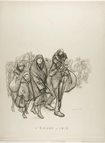 Exodus — 1915 by Théophile Alexandre Steinlen, print, 1915