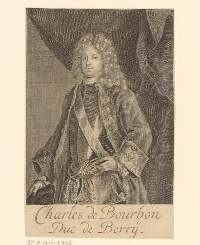 Portret van Karel van Frankrijk, hertog van Berry by anonymous, print, 1700-1750