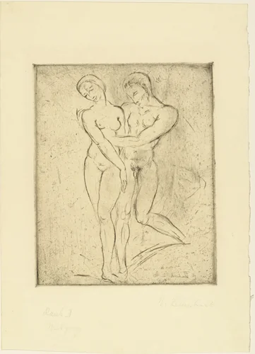 Rape I, woman full figure (Raub I, Weib ganz) by Wilhelm Lehmbruck, print, 1911