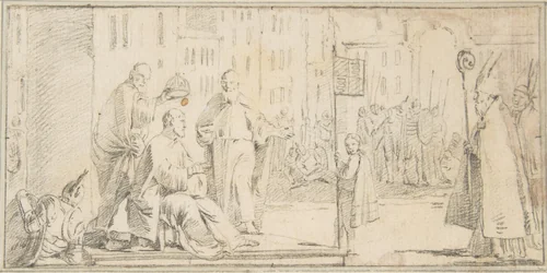 Illustration for a Book: Coronation of an Emperor (?) by Giovanni Battista Tiepolo, drawing, 1696-1770