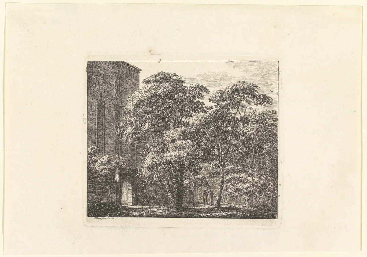 Gothic Architecture in a Landscape by Domenico Quaglio, print, 1802-1812