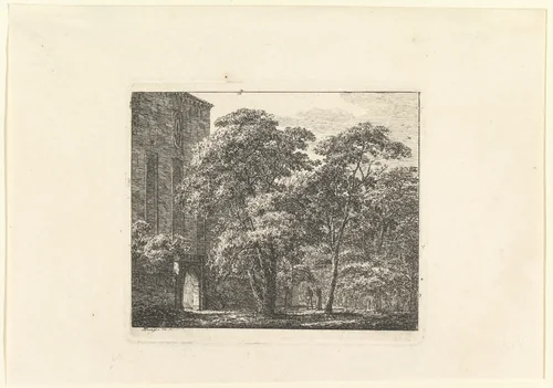 Gothic Architecture in a Landscape by Domenico Quaglio, print, 1802-1812