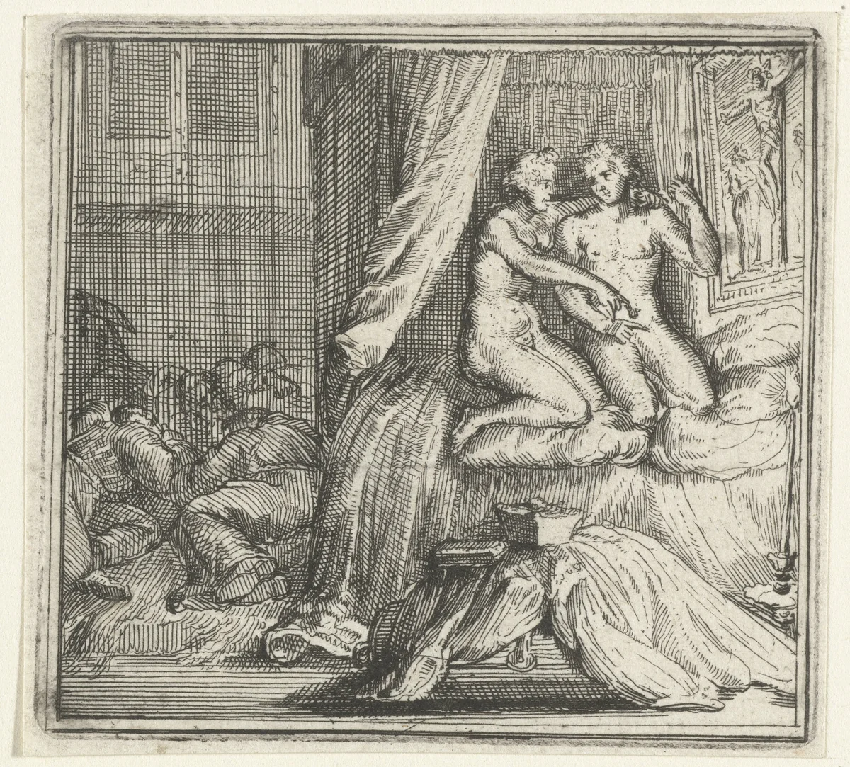 Illustratie voor de Decamerone van Boccaccio by Romeyn de Hooghe, print, 1697