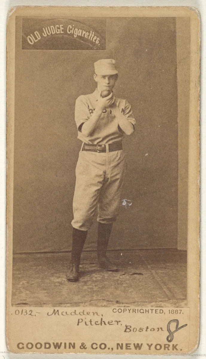 Madden, Pitcher, Boston, from the Old Judge series (N172) for Old Judge Cigarettes by Goodwin & Company, photograph, 1887