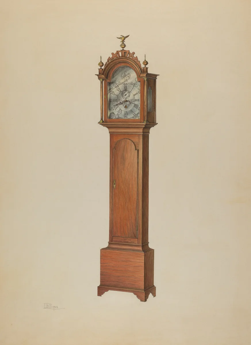 Clock by Lawrence Phillips, index of american design, 1938