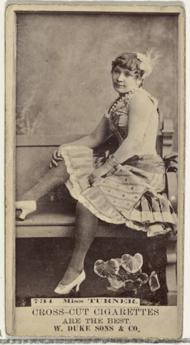 Card Number 731, Miss Turner, from the Actors and Actresses series (N145-3) issued by Duke Sons & Co. to promote Cross Cut Cigarettes by W. Duke, Sons & Co., photograph, 1880-1889