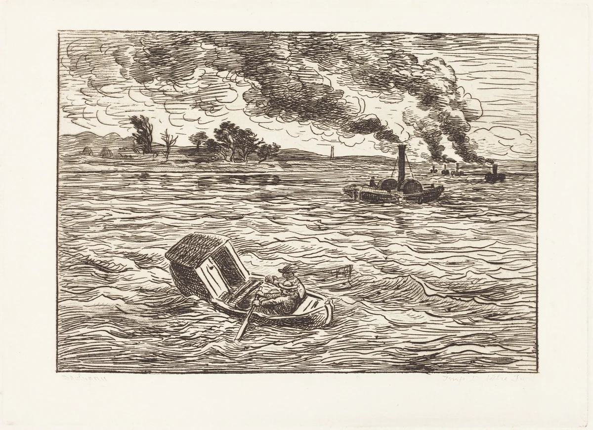 Steam Boats (Les Bateaux a vapeur) by Charles-François Daubigny, portfolio, 1862