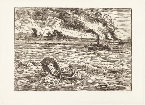 Steam Boats (Les Bateaux a vapeur) by Charles-François Daubigny, portfolio, 1862
