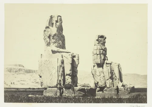 The Statues of Memnon, Plain of Thebes by Francis Frith, photograph, 1857
