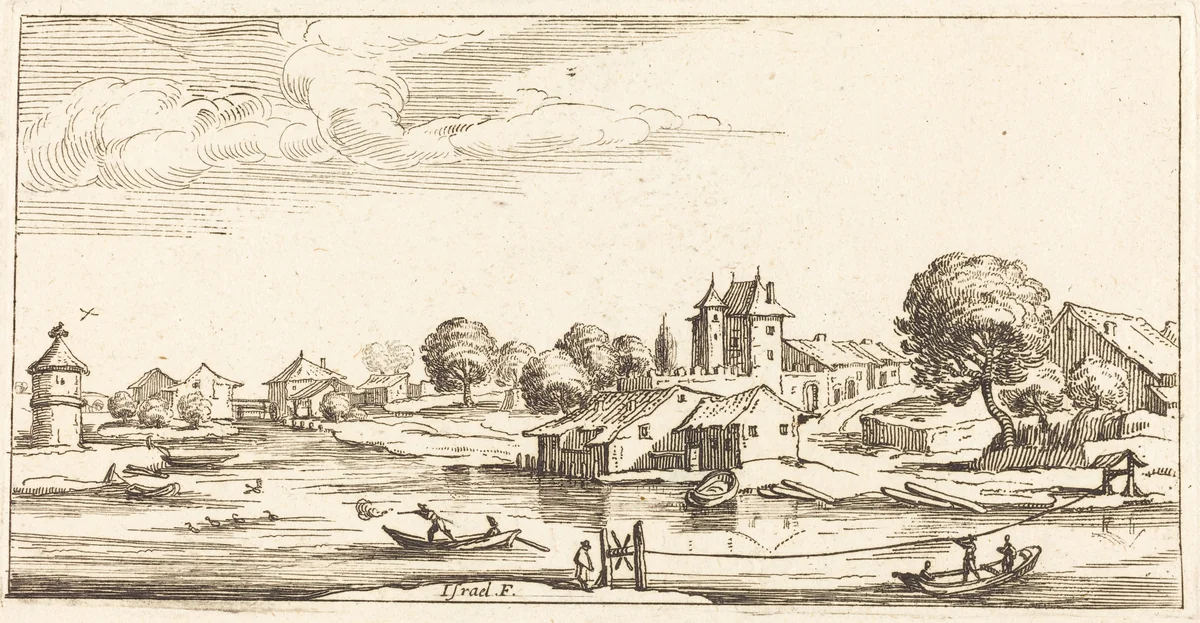 Landscape by Jacques Callot, print, 1635