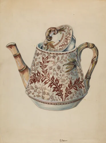 Teapot by Ralph Atkinson, index of american design, 1936