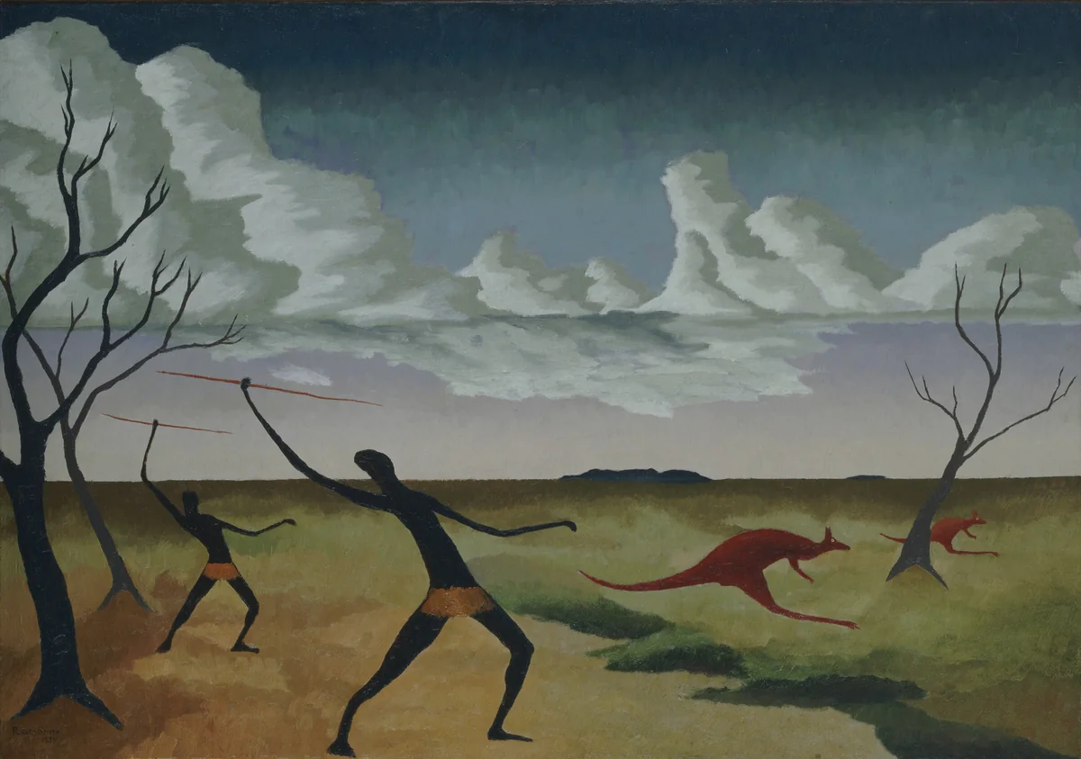 Kangaroo Hunt by Peter Purves-Smith, painting, 1939