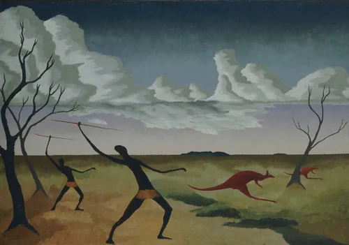 Kangaroo Hunt by Peter Purves-Smith, painting, 1939