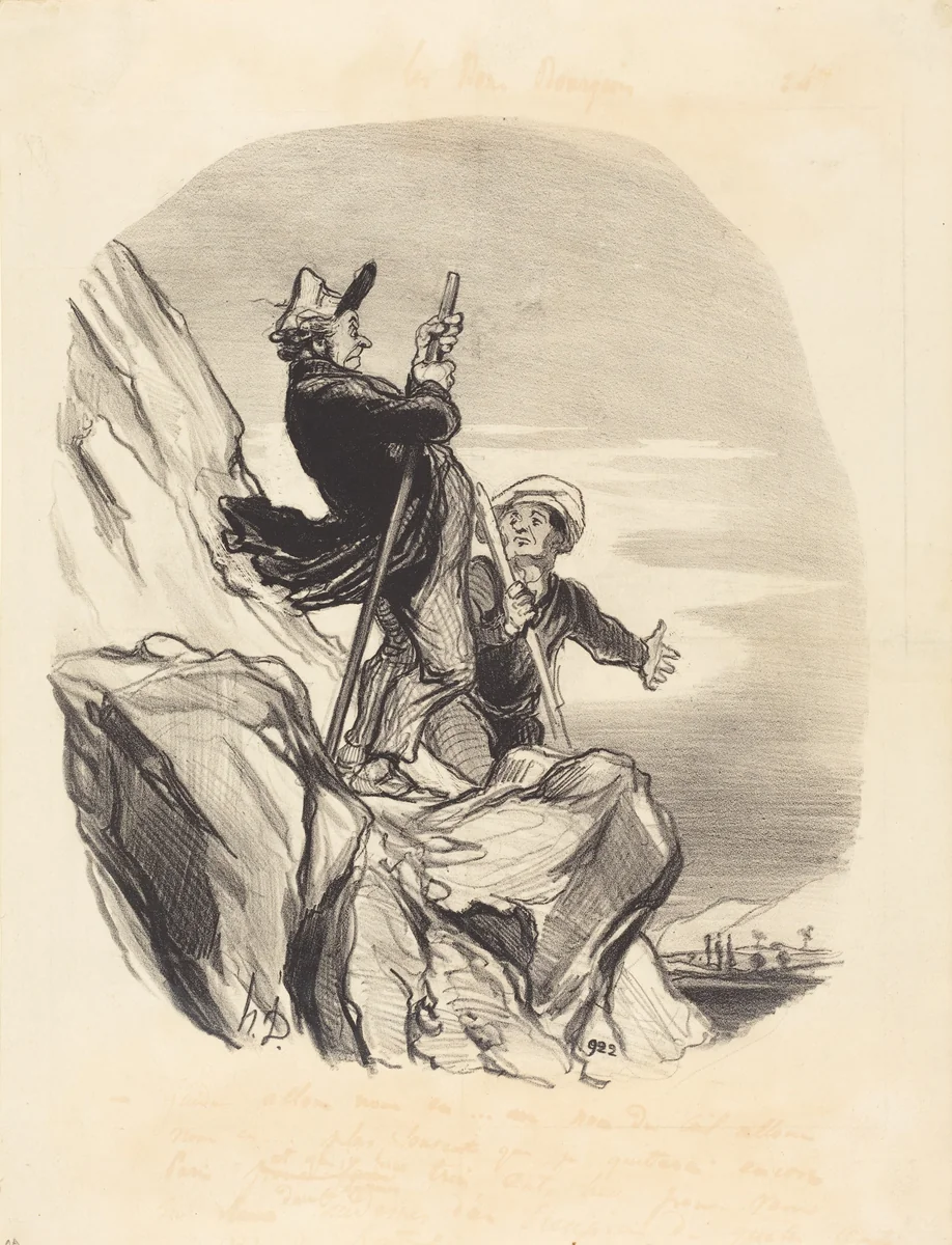 Guide, allons-nous-en... au nom du ciel... by Honoré Daumier, print, 1846