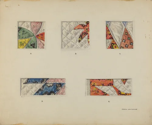 Woven Quilt Details by Francis Law Durand, index of american design, 1937