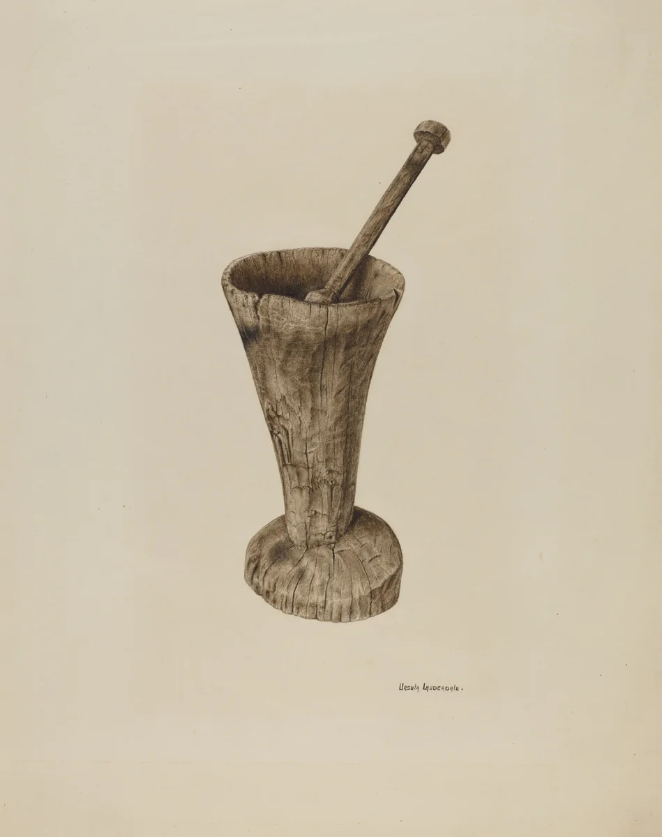 Mortar and Pestle by Ursula Lauderdale, index of american design, 1941