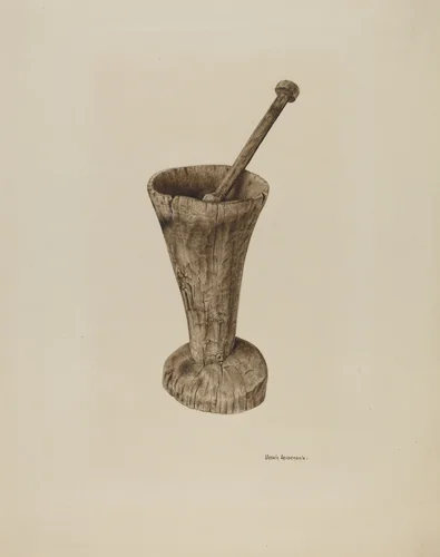 Mortar and Pestle by Ursula Lauderdale, index of american design, 1941