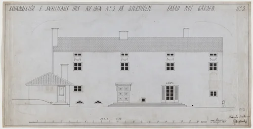 Villa Snellman, Djursholm, Sweden, Exterior elevation by Erik Gunnar Asplund, architecture, 1917