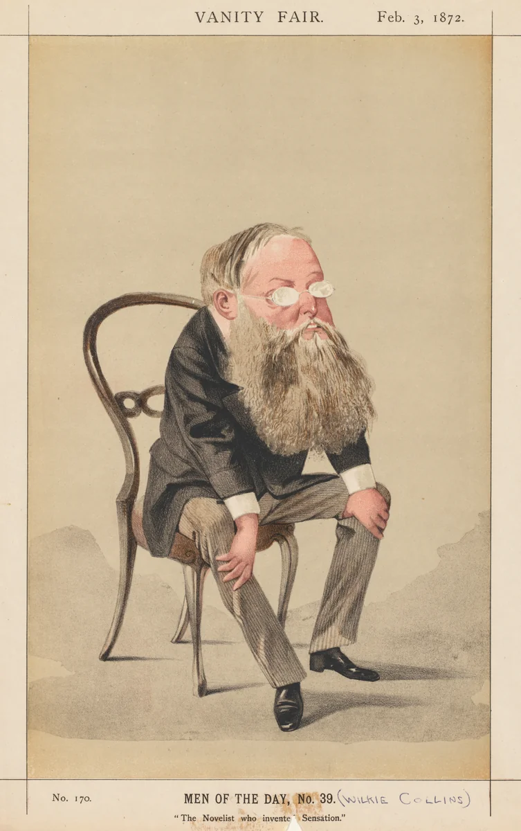 Vanity Fair: Men of the Day, No. 39 "The Novelist who invented Sensation" by Adriano Cecioni, print, 1872